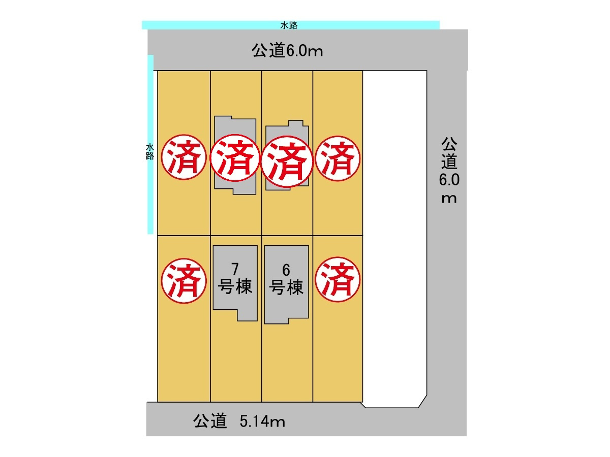新築戸建　大垣市禾森　全8区画分譲の区画図|■区画図
■YAMADA電機の　ヤマダ不動産　株式会社リライフ　
いつでもお問合わせ下さい。
