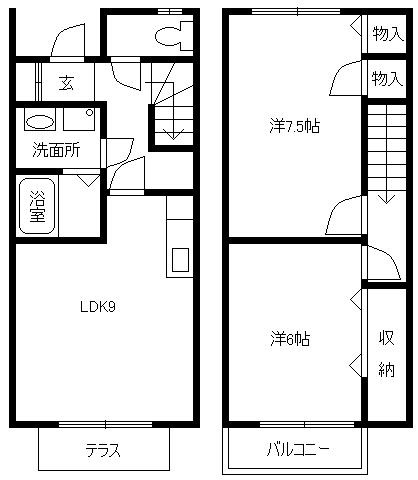 加古郡播磨町上野添１丁目のアパートの間取り