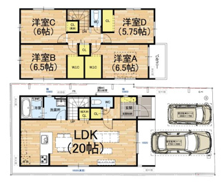 【間取り】 | 伏見区桃山与五郎町　新築戸建