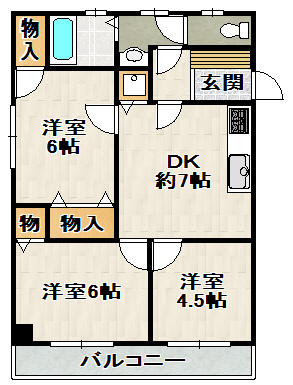 アムール宝塚Ⅱの間取り