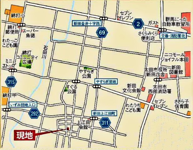 新築建売・新築戸建て　太田新田上江田町　GRAFARE　全6棟の地図