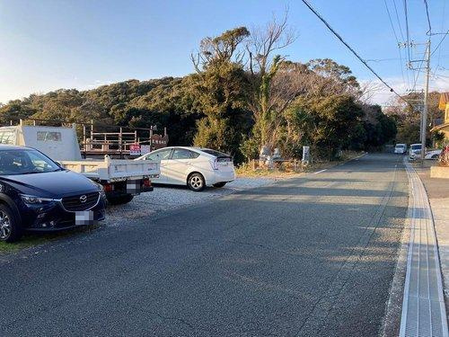 下田市　須崎の前面道路含む現地写真|見晴台横の駐車場