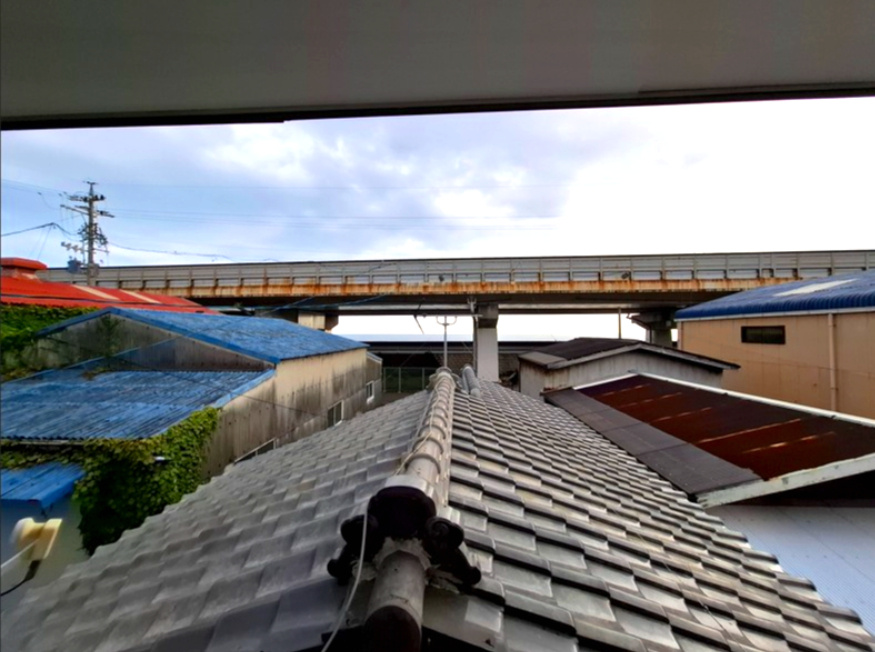 売中古戸建　清水区蒲原堰沢の展望|2階からの眺望です。海を望むことが出来ます。