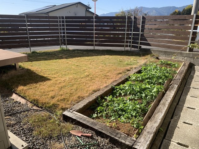 売中古戸建　静岡市清水区蒲原小金の庭|敷地の西側には広々とした庭スペースあります。家庭菜園も可能です。
