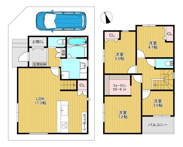 【間取り】 | 浜寺石津町西４丁　新築戸建