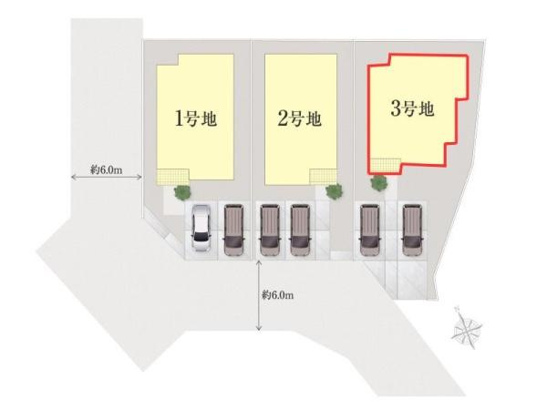 タマタウン美し野　3号地の区画図|※図面と現況が異なる場合は現況を優先させていただきます。