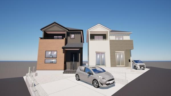 大字鴛野1期2号棟の完成予想図|※外観はイメージです。現況と異なる場合は現況を優先させていただきます。