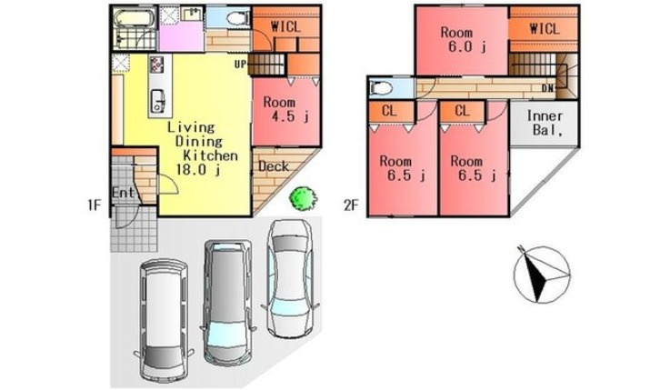広島市安佐北区深川７丁目　新築一戸建て(全2棟)の間取り