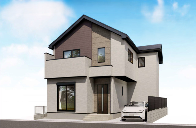 板橋区赤塚7丁目　ZEH水準住宅　限定1棟の外観パース