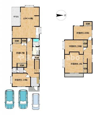 倉吉市大正町2丁目中古戸建の間取り|５LDK に変更予定ですので、お子様が3人いても皆さんにお部屋をプレゼントすることができますね。