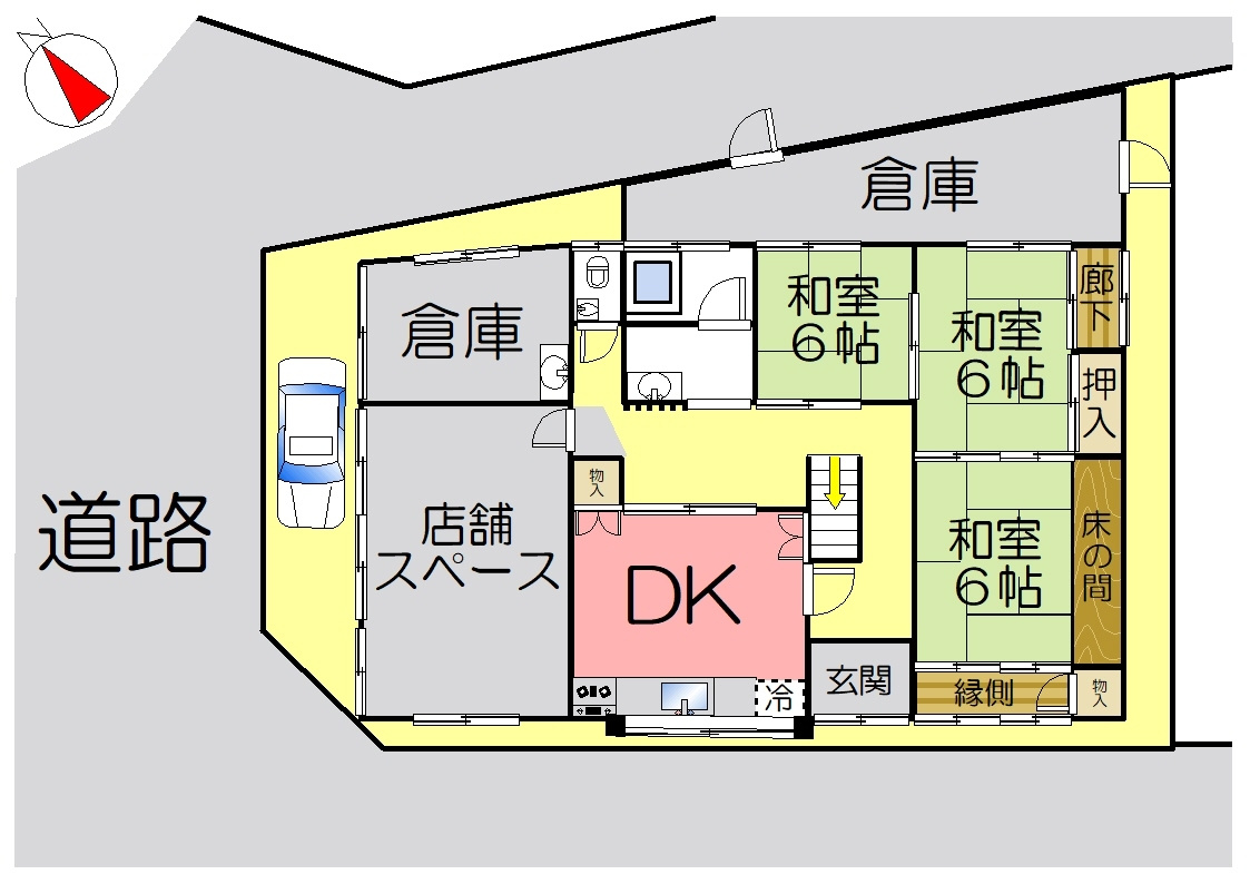 丹波市市島町梶原の中古一戸建の区画図