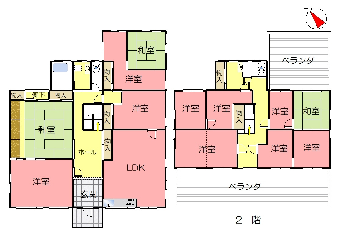 丹波市市島町下鴨阪の中古一戸建の間取り