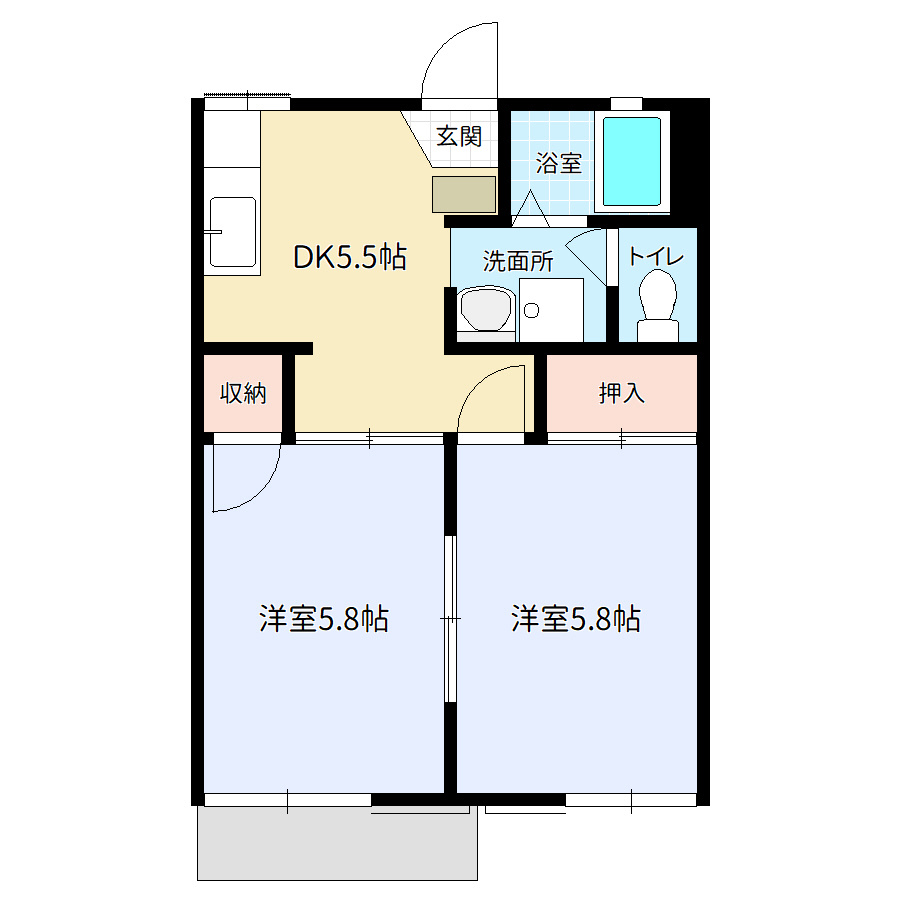 グリーンハイツBの間取り