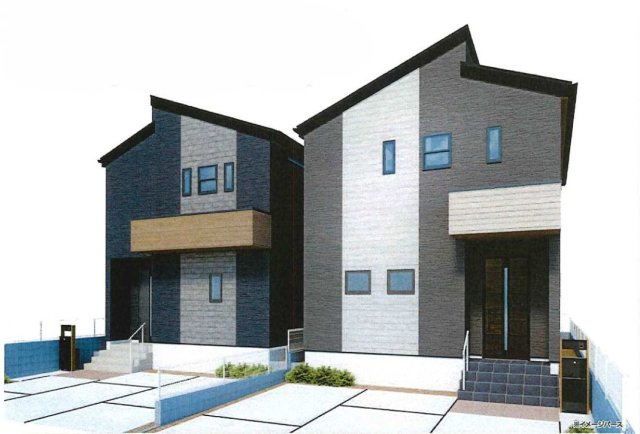 所沢市下安松第7　新築戸建て　リーブルガーデンの外観パース|令和8年4月14日撮影。