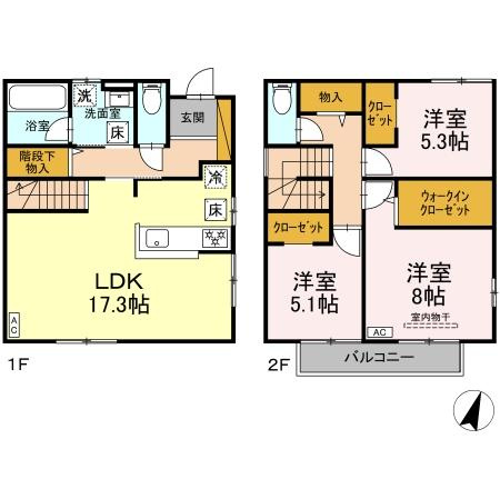 大野町２丁目戸建貸家の間取り