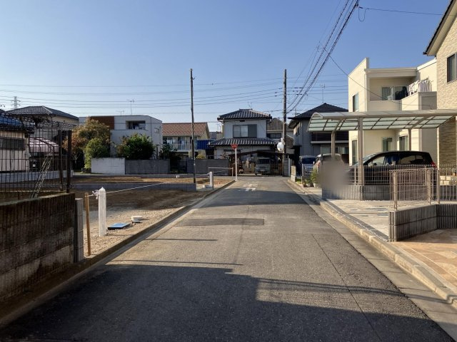 新築戸建・新築建売　鴻巣市天神5丁目　鴻巣中央小・鴻巣中の前面道路含む現地写真|現地前面道路になります。