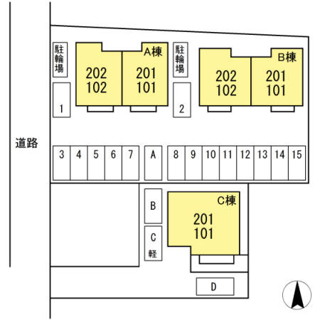 シャンブル・ド・シャルマン Ｂ棟の区画図