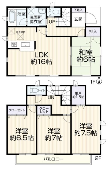 堺市西区山田　中古一戸建ての間取り