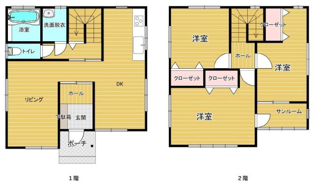 【間取り】 | 河北町谷地ひな市二丁目 | 3LDK　間取り図