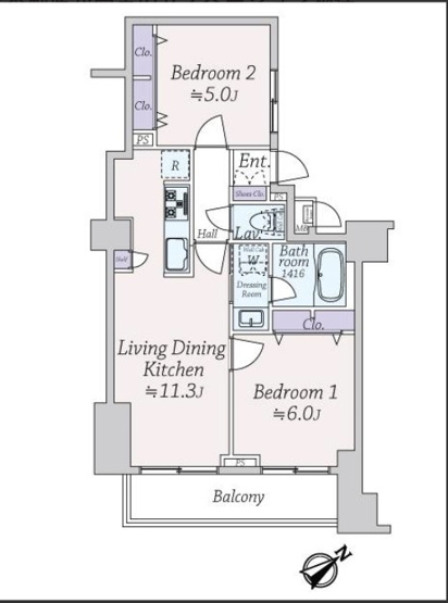 【間取り】 | ★仲介手数料無料★ダイアパレス代官山（新規リノベーション済み）
