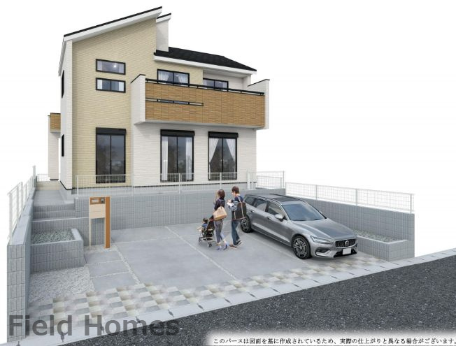 厚木市まつかげ台新築戸建て　1号棟の外観パース|外観イメージ「厚木市まつかげ台新築戸建て」