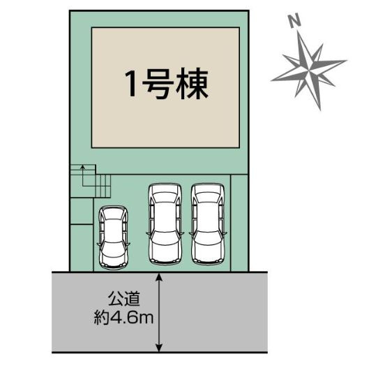 厚木市まつかげ台新築戸建て　1号棟の区画図|区画図「厚木市まつかげ台新築戸建て」