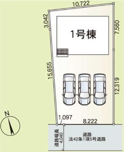前橋市大前田町第１（１号棟）の区画図|区画図