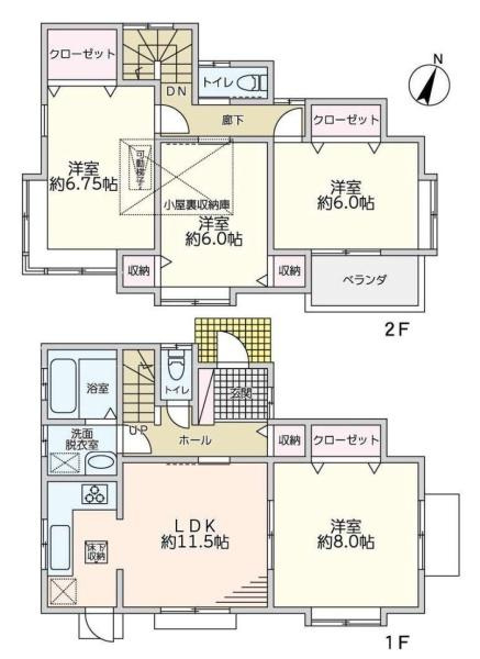 横浜市保土ケ谷区上星川２丁目の中古一戸建の間取り