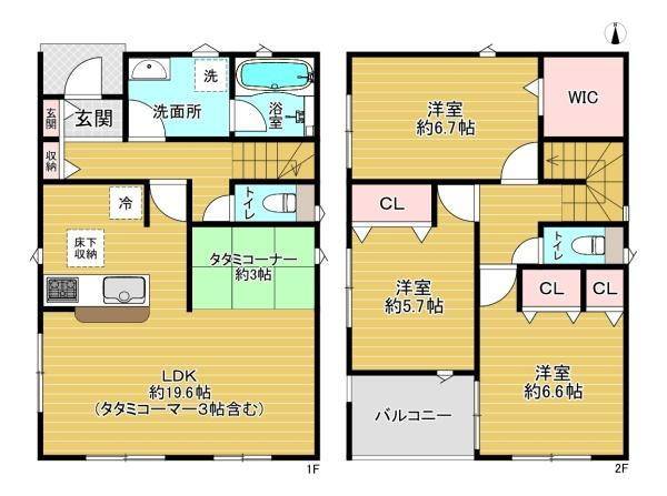 【間取り】 | 摂津市鳥飼新町2丁目　新築戸建