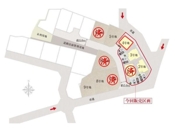 タマタウン青葉台　4号地の区画図|全体区画図です。