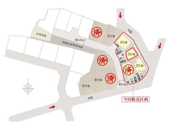 タマタウン青葉台　3号地の区画図|全体区画図です。