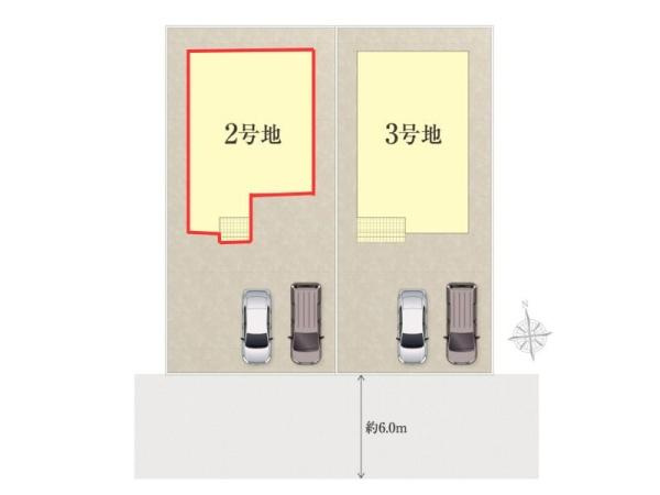 タマタウン横尾東町2　2号地の区画図|全体区画図です。
