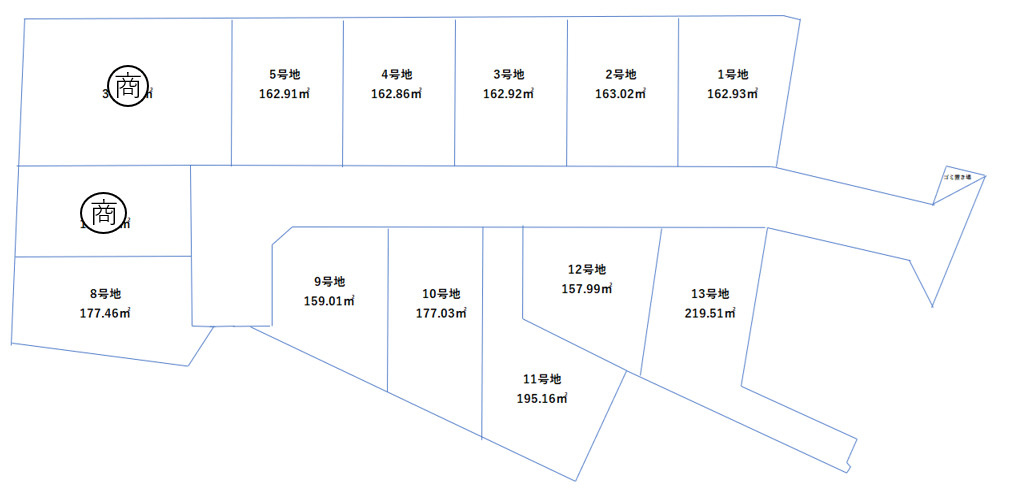 ピースタウン東近江市小脇町Ⅰの土地図|販売区画数13区画：残り11区画
