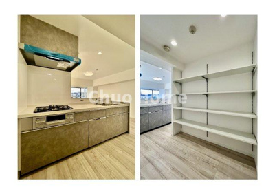 【キッチン】 | グリーンパーク新小岩 | ワイドで収納豊富なシステムキッチン・背面には大容量のパントリーがあります