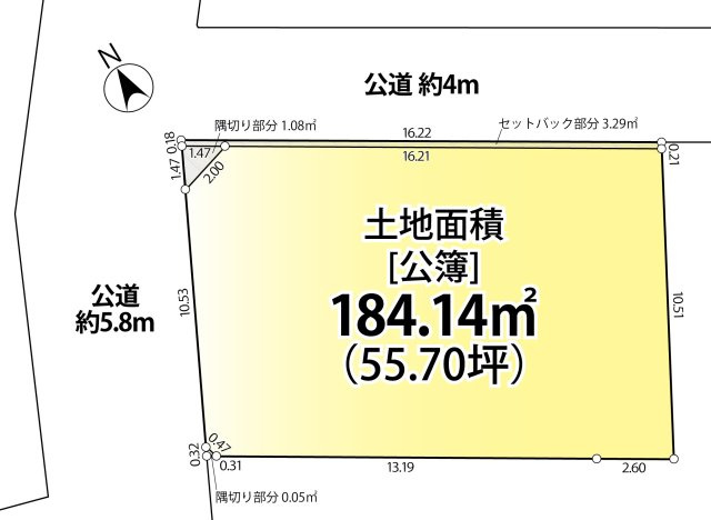 南青山７　土地の区画図|☆現況更地（一部駐車場）
☆北側・西側の角地
☆参考プラン有り