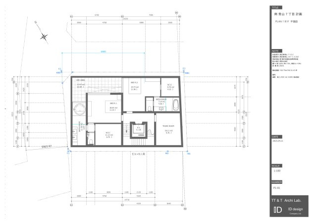 南青山７　土地の参考プラン|☆参考プラン意匠☆B1F
エレベーター9人乗り