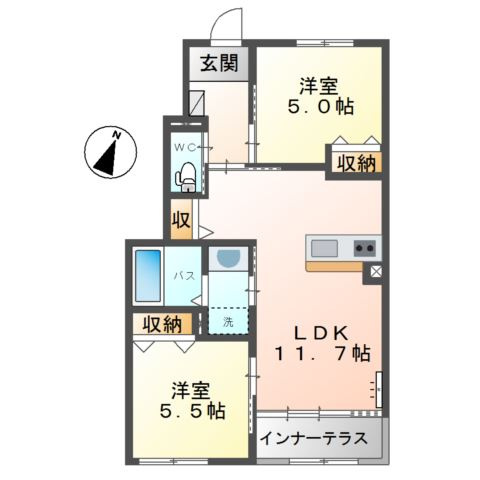 カーサ牛田本町の間取り
