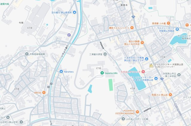 大阪狭山市今熊　新築一戸建ての地図