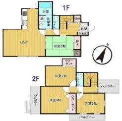 熊谷市石原中古戸建の間取り|広々の4LDK
