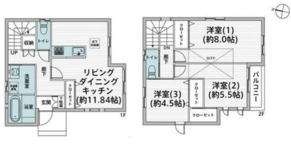 【中古】比企郡川島町上伊草築浅中古住宅の間取り