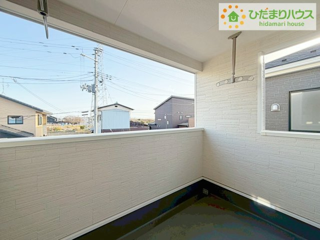 いわき市佐糠町第8　新築戸建　4号棟のバルコニー|広々としたバルコニー。お洗濯物もぜーんぶ干せちゃいます！！