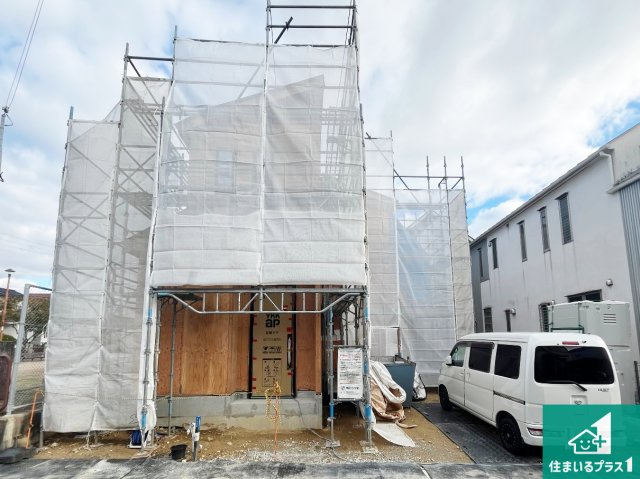 神戸市西区玉津町新方　新築一戸建ての外観|周辺は落ち着いた街並みの住宅地！子育てがしやすい住環境です！まだ未完成ですが、現地でしかわからない事もございます。是非一度ご覧ください。