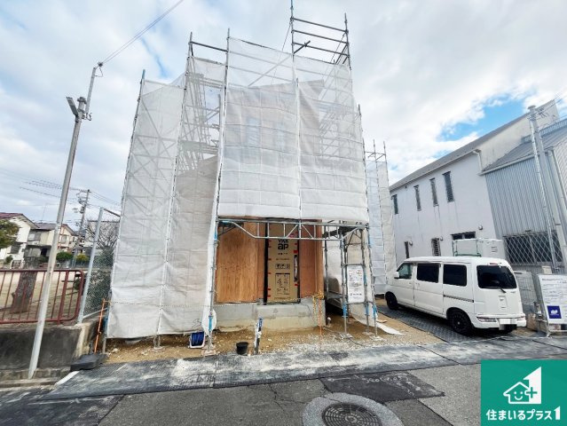 神戸市西区玉津町新方　新築一戸建ての外観|周辺は落ち着いた街並みの住宅地！子育てがしやすい住環境です！まだ未完成ですが、現地でしかわからない事もございます。是非一度ご覧ください。