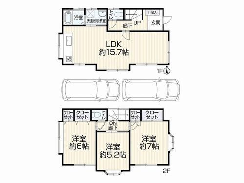 【間取り】 | 【仲介手数料０円】座間市ひばりが丘1丁目　中古一戸建て | 座間市ひばりが丘1丁目　中古一戸建て