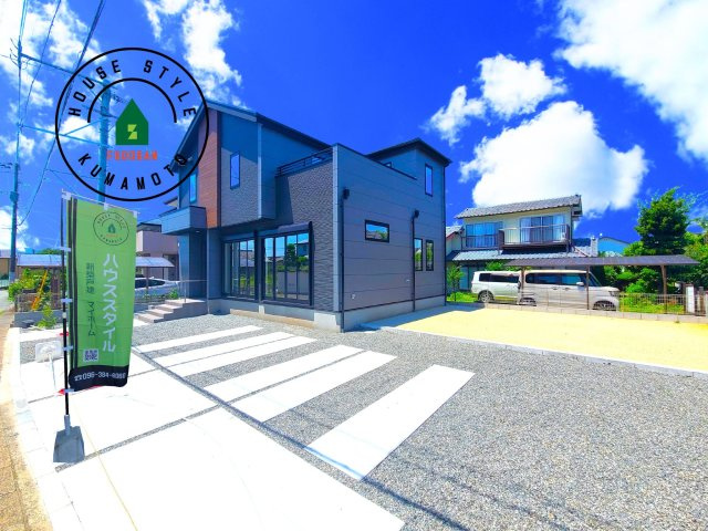 熊本市東区新南部2丁目第1-2棟(1号棟)の外観：施工例|デザイン性のある外観です。