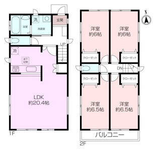 4LDKの間取りとなります。