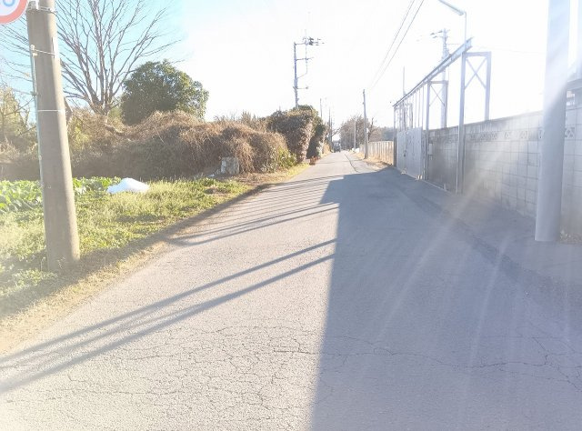 結城市東茂呂の前面道路含む現地写真|東側道路北側から撮影