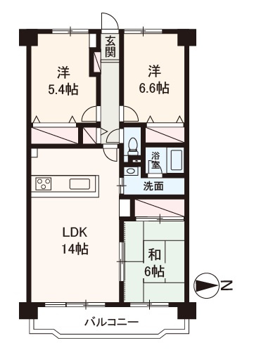 【間取り】 | さやま遊園グランドハイツ | 眺望が開けた見晴らしの良い暮らし。専有面積69平米超の3LDK！内覧をご希望の際はお気軽にお電話ください。