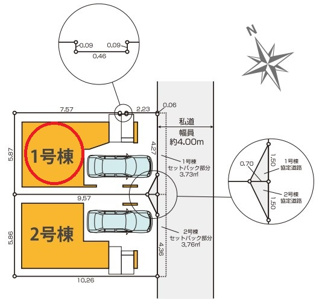 【区画図】 | 立川市錦町２丁目　全２棟　１号棟　仲介手数料無料 | １号棟です。