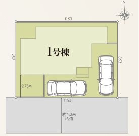 仲介手数料無料　リナージュ所沢市下安松第2期・新築全1棟の区画図